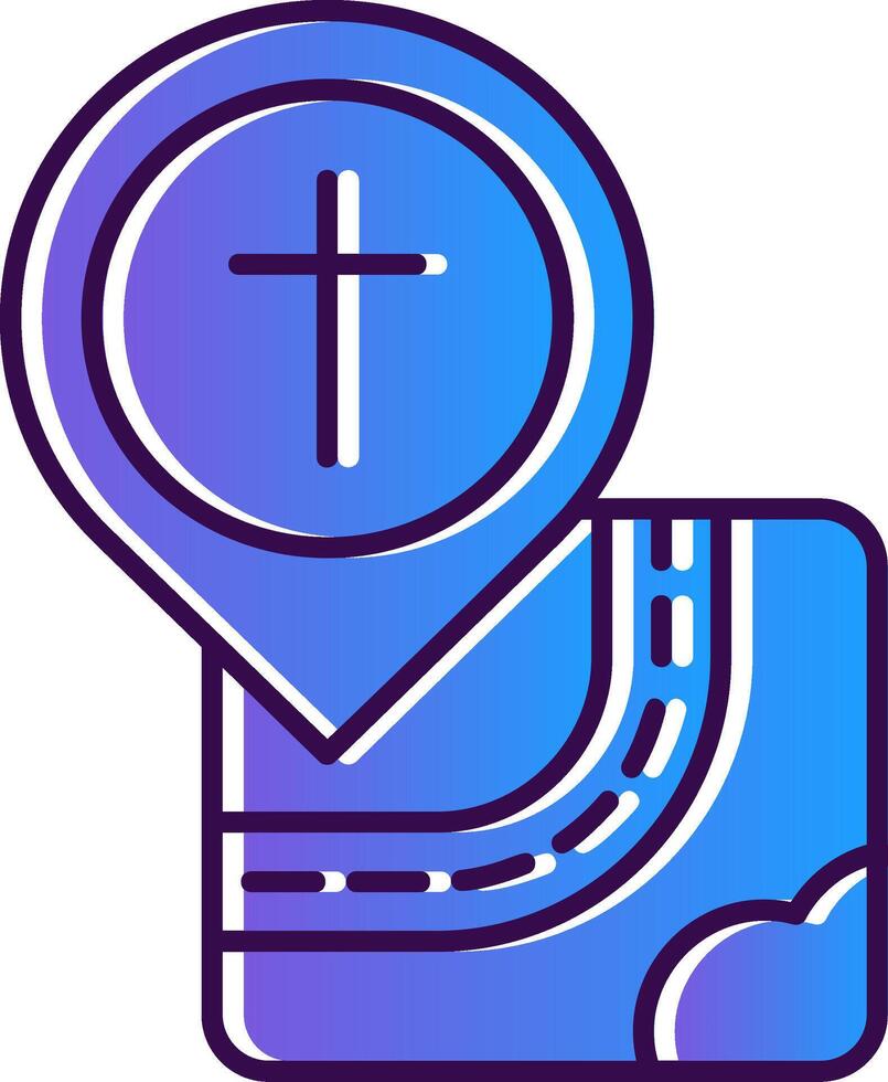 Iglesia degradado lleno icono vector