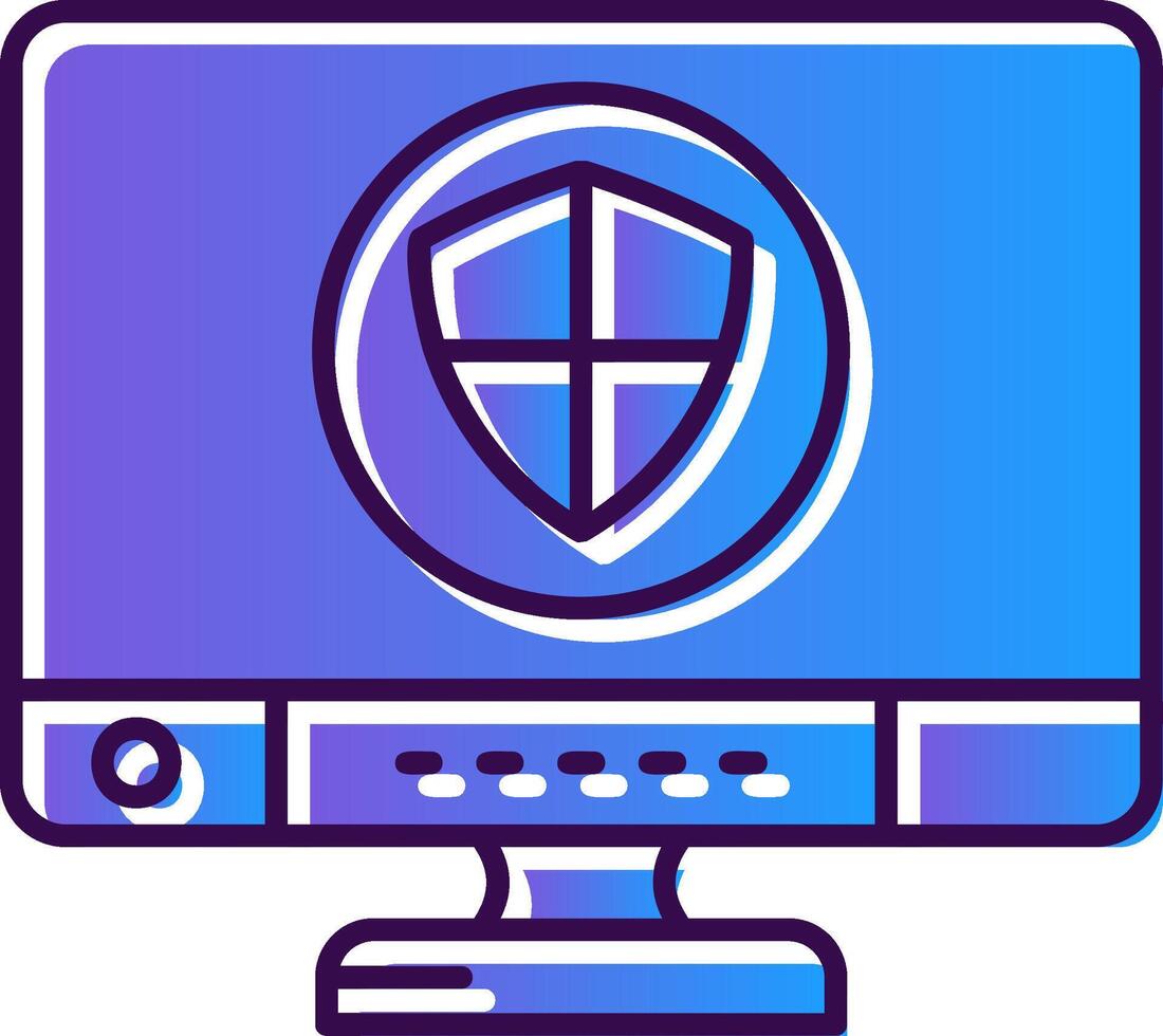 Shield Gradient Filled Icon vector