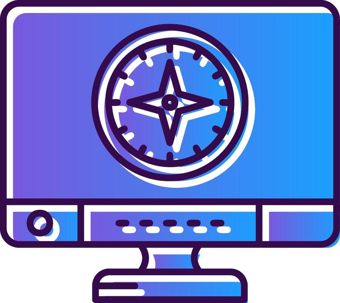 Compass Gradient Filled Icon vector