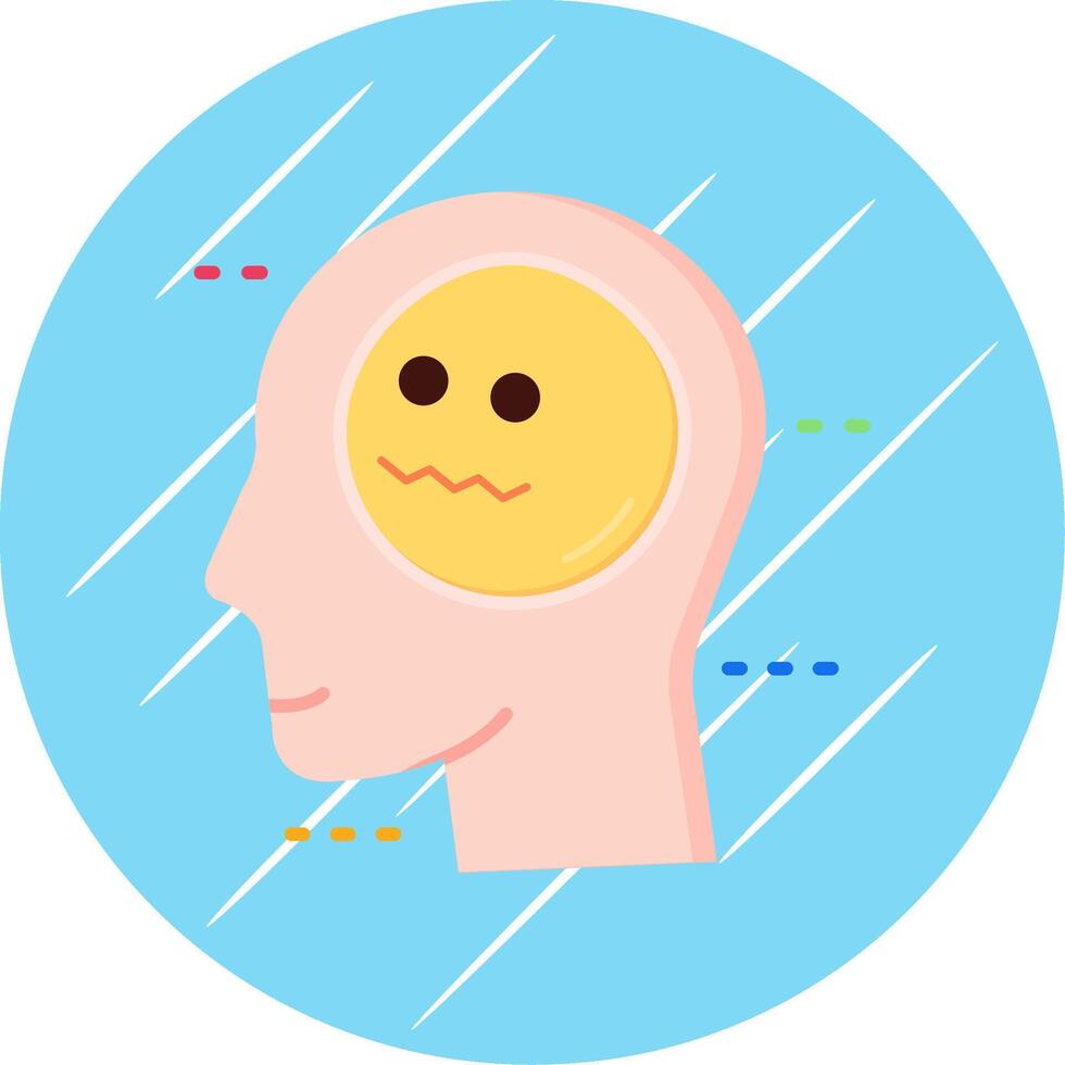 Scared Flat Blue Circle Icon vector