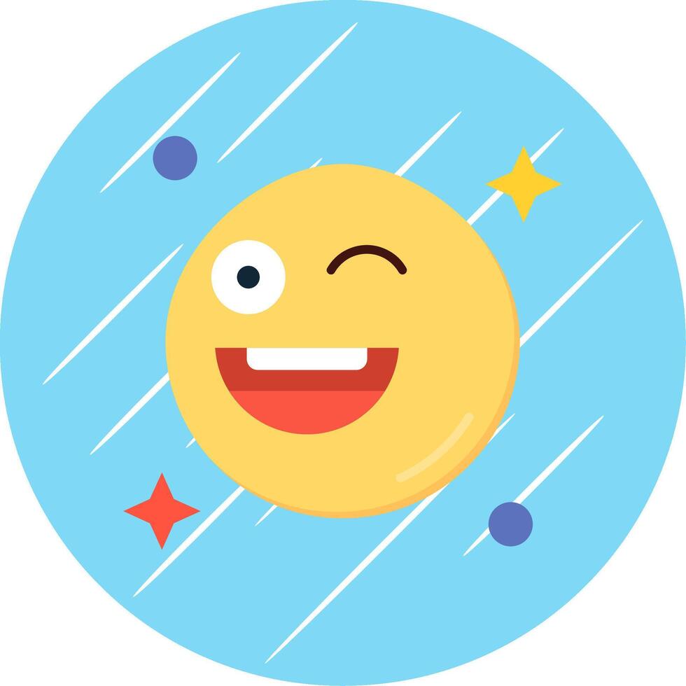 Wink Flat Blue Circle Icon vector