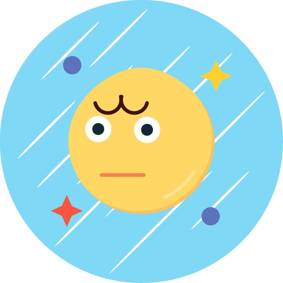 Angry Flat Blue Circle Icon vector