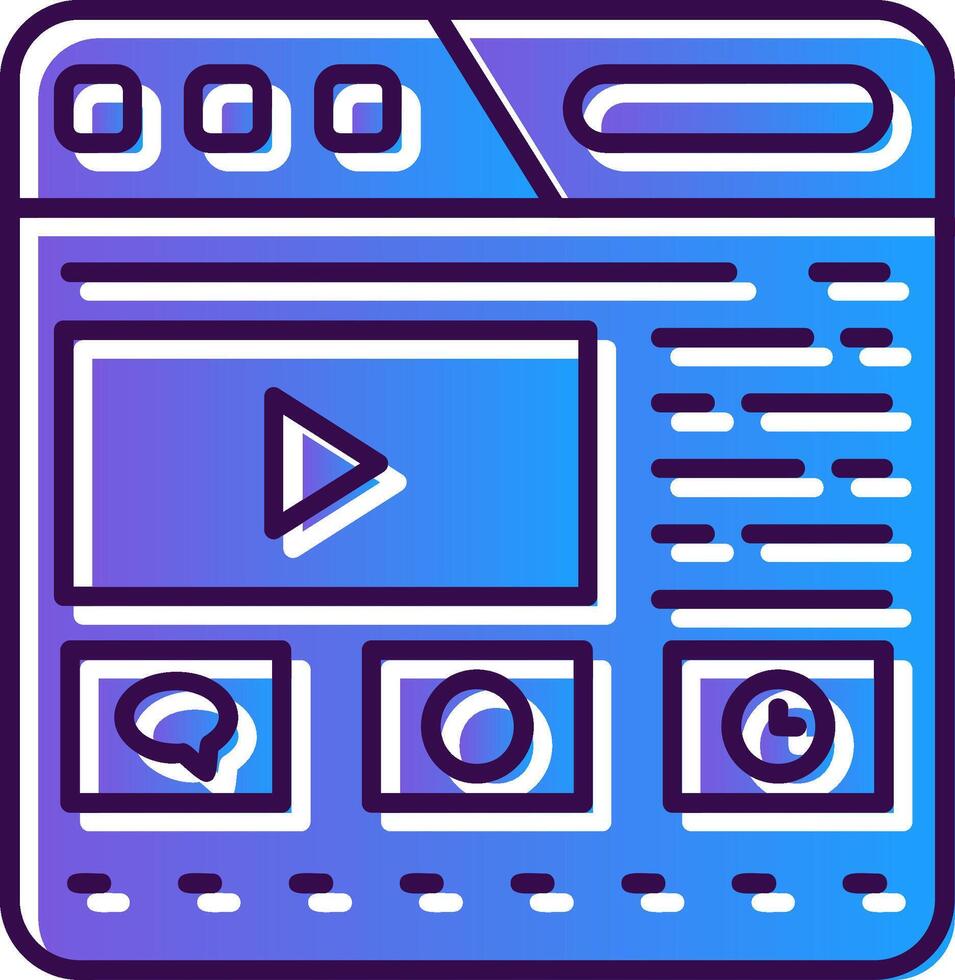 Website Gradient Filled Icon vector