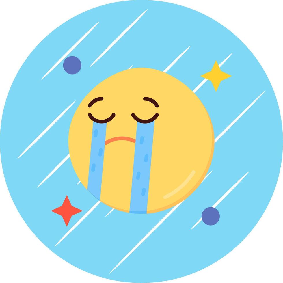 Cry Flat Blue Circle Icon vector