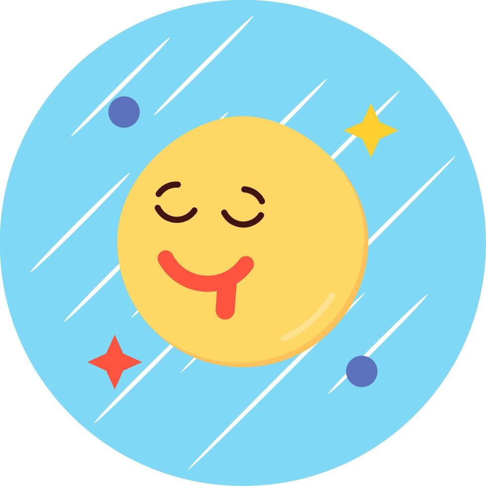 Drooling Flat Blue Circle Icon vector