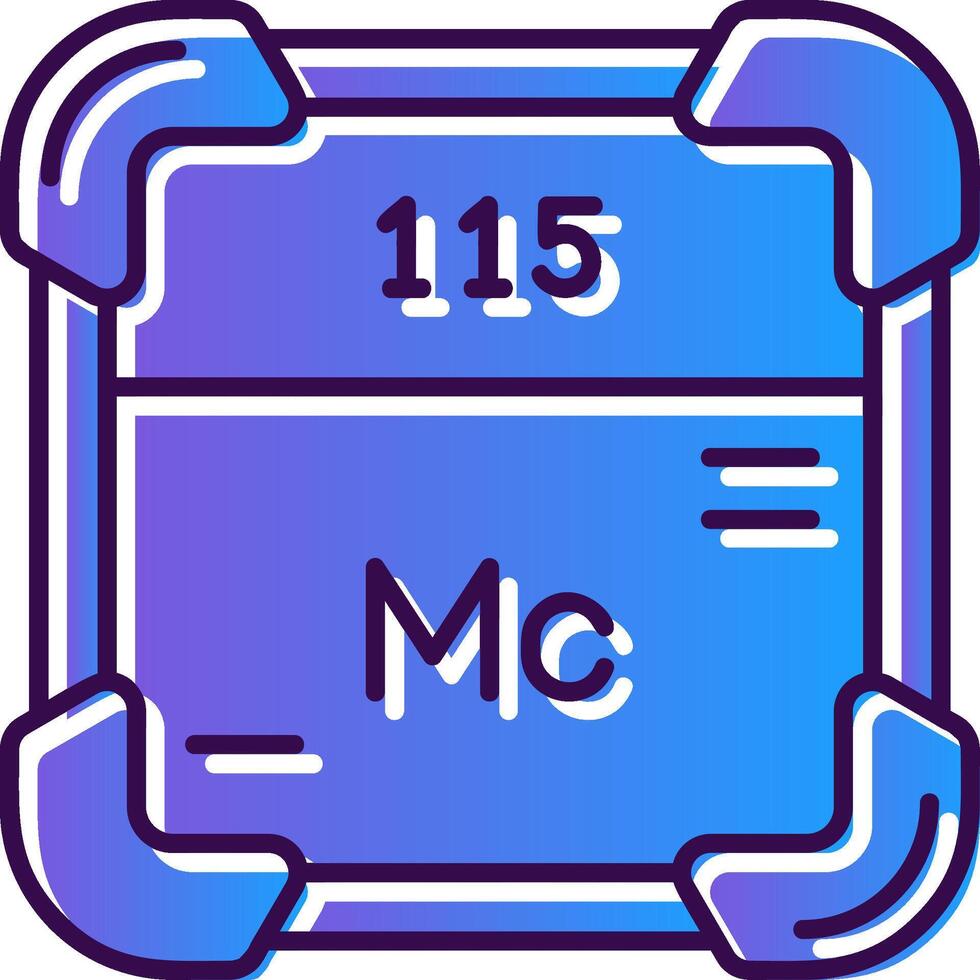 Moscovium Gradient Filled Icon vector