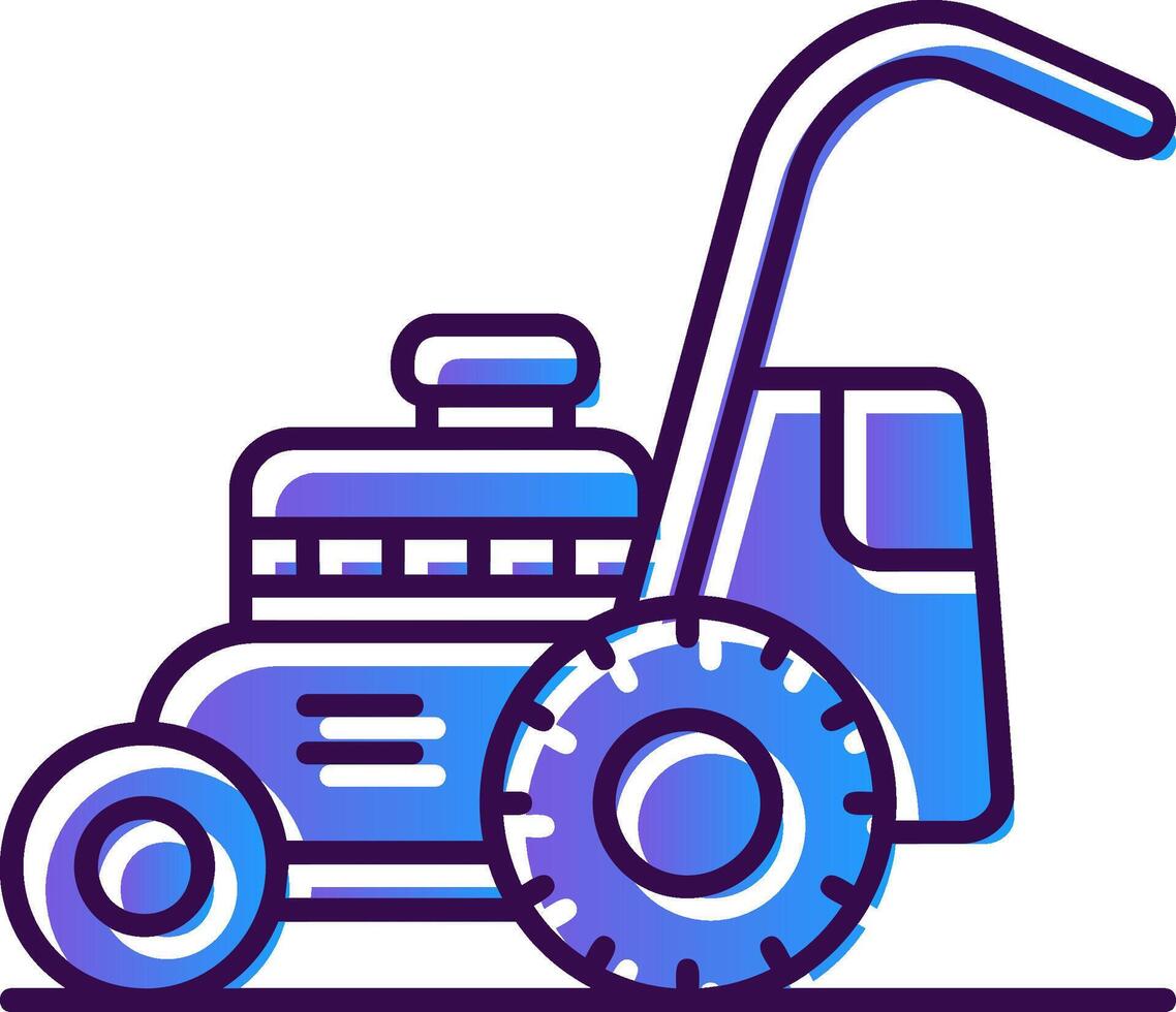 Mower Gradient Filled Icon vector