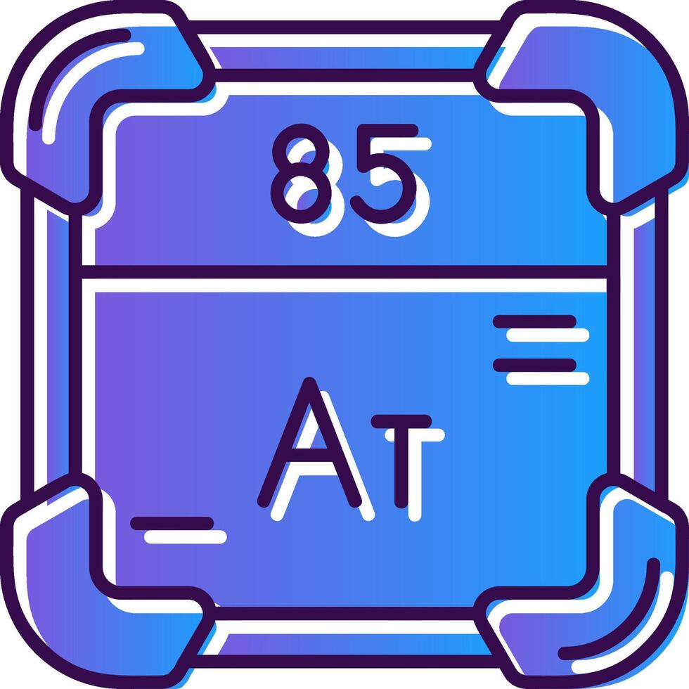 Astatine Gradient Filled Icon vector