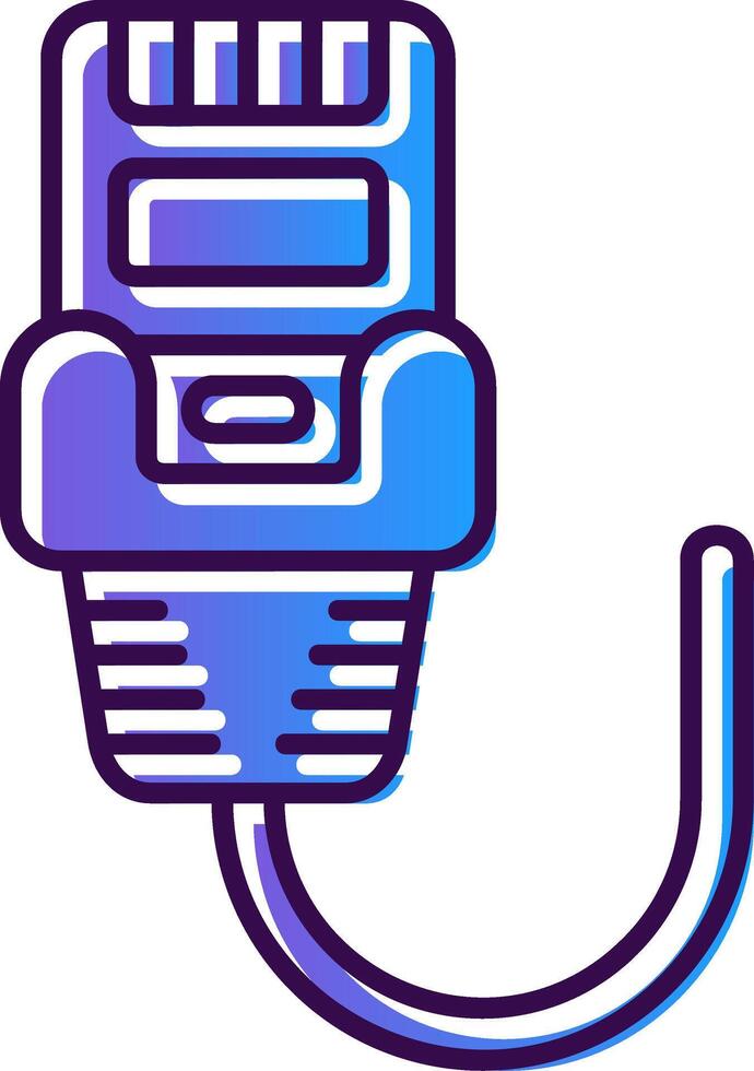 Ethernet Gradient Filled Icon vector