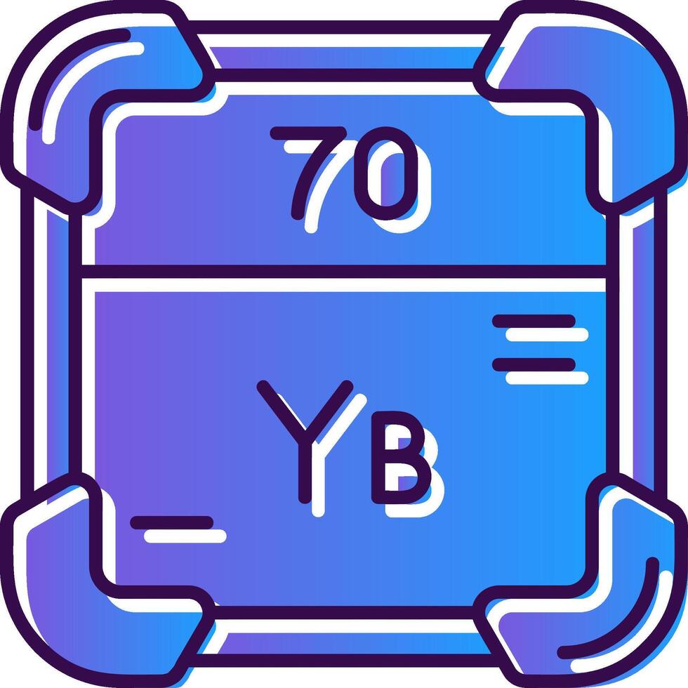 Ytterbium Gradient Filled Icon vector