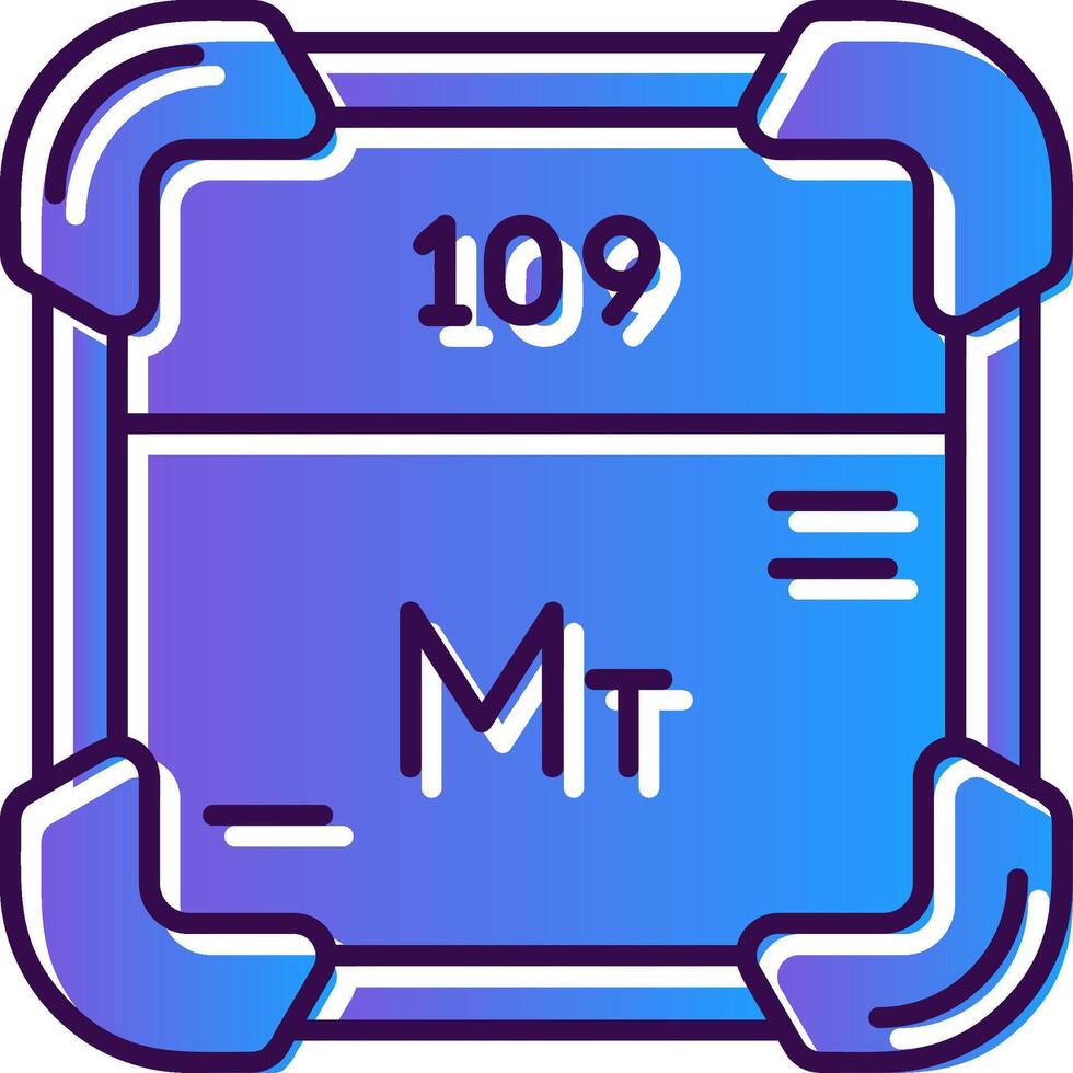 Meitnerium Gradient Filled Icon vector