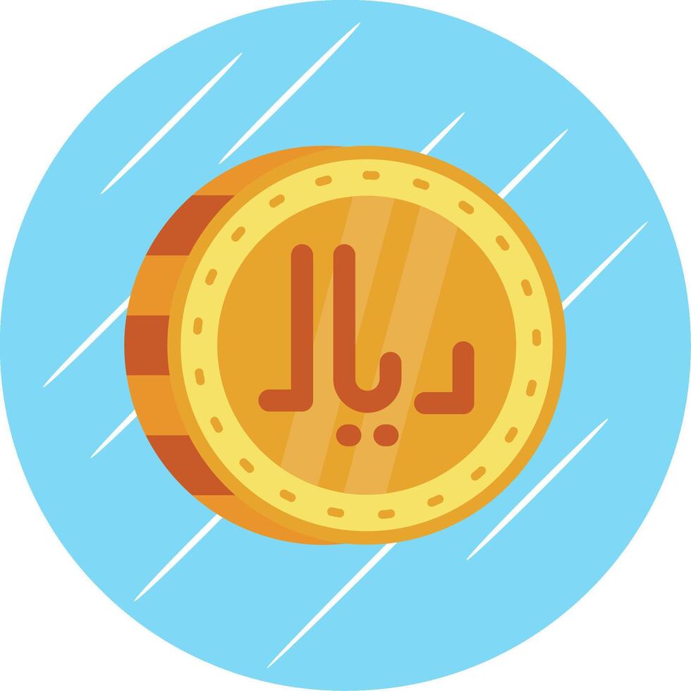 Riyal Flat Blue Circle Icon vector