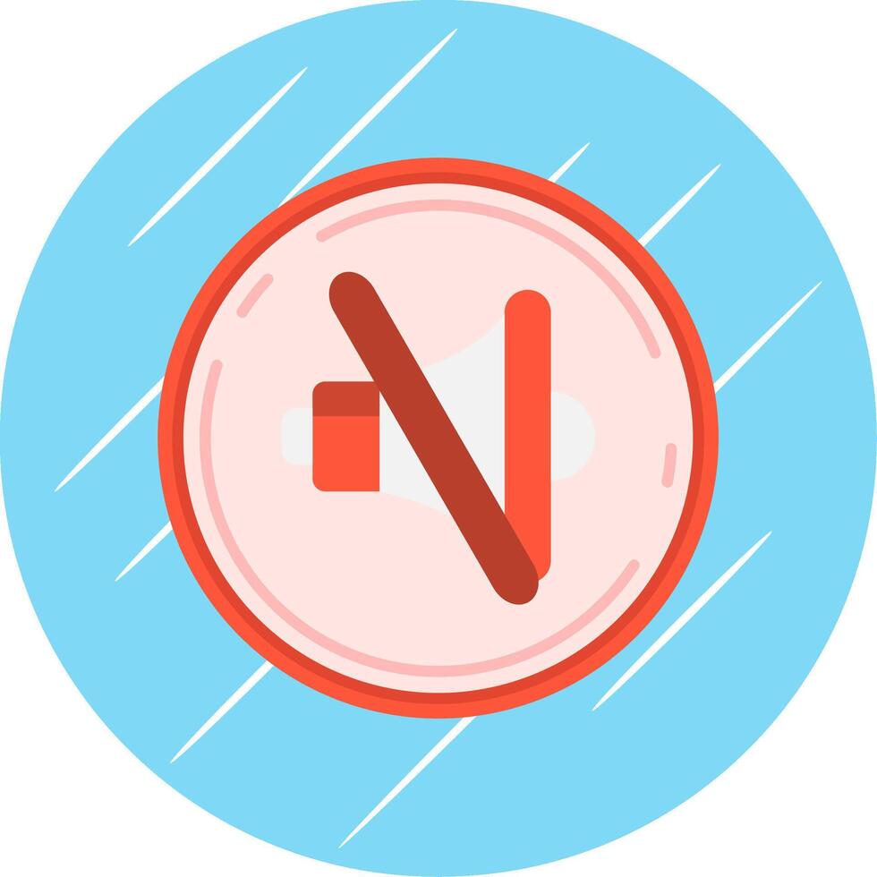 Mute Flat Blue Circle Icon vector