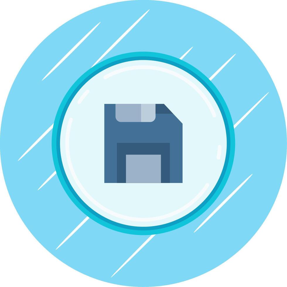 Save Flat Blue Circle Icon vector
