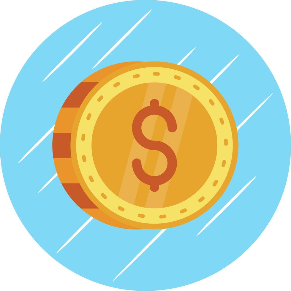 dólar plano azul circulo icono vector