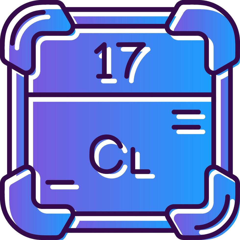 Chlorine Gradient Filled Icon vector