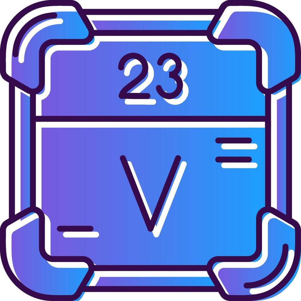 Vanadium Gradient Filled Icon vector