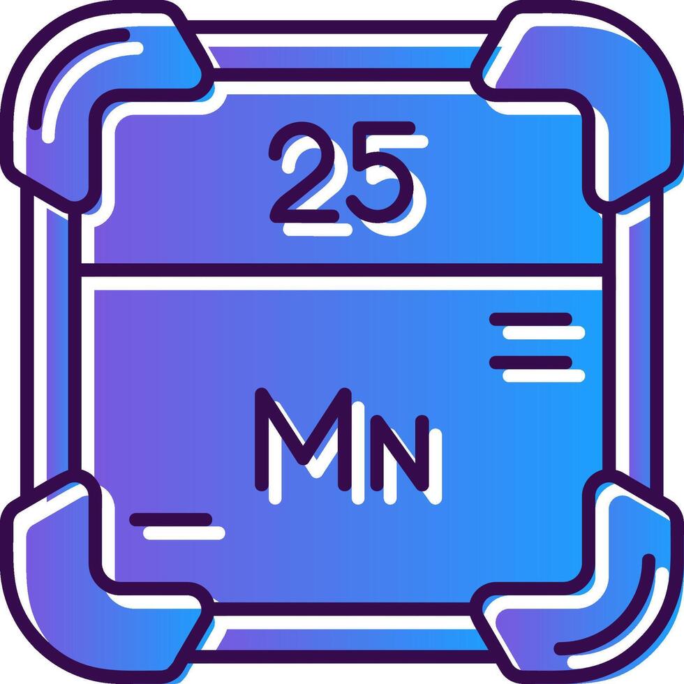 Manganese Gradient Filled Icon vector