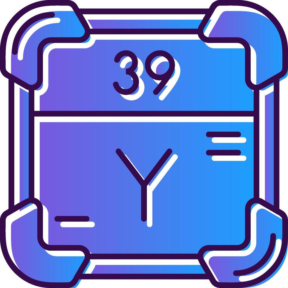 Yttrium Gradient Filled Icon vector