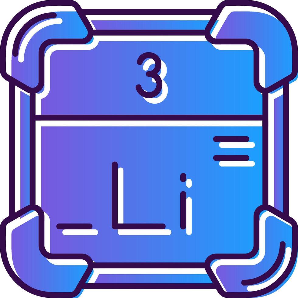 Lithium Gradient Filled Icon vector