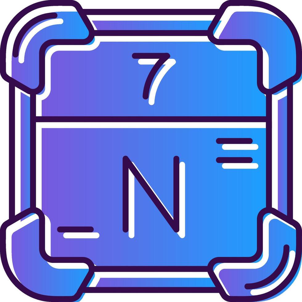 Nitrogen Gradient Filled Icon vector