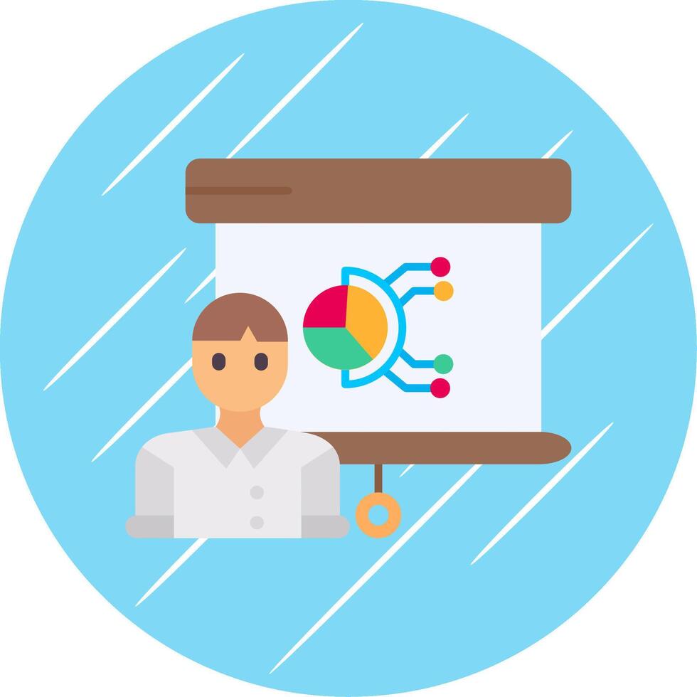 Presentation Flat Blue Circle Icon vector