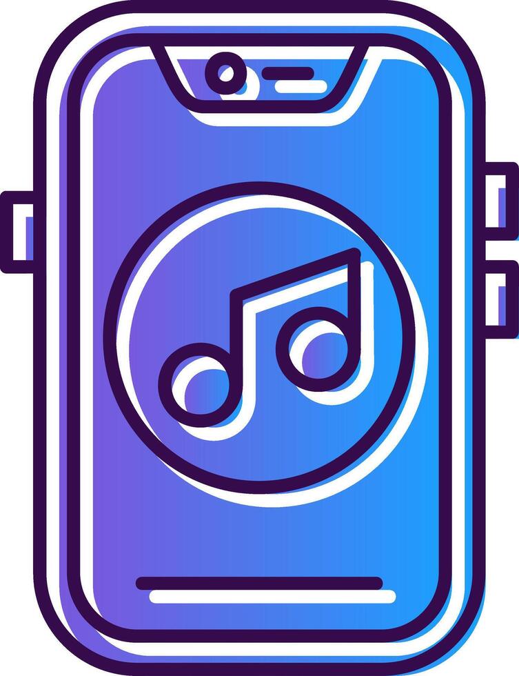 Music Gradient Filled Icon vector