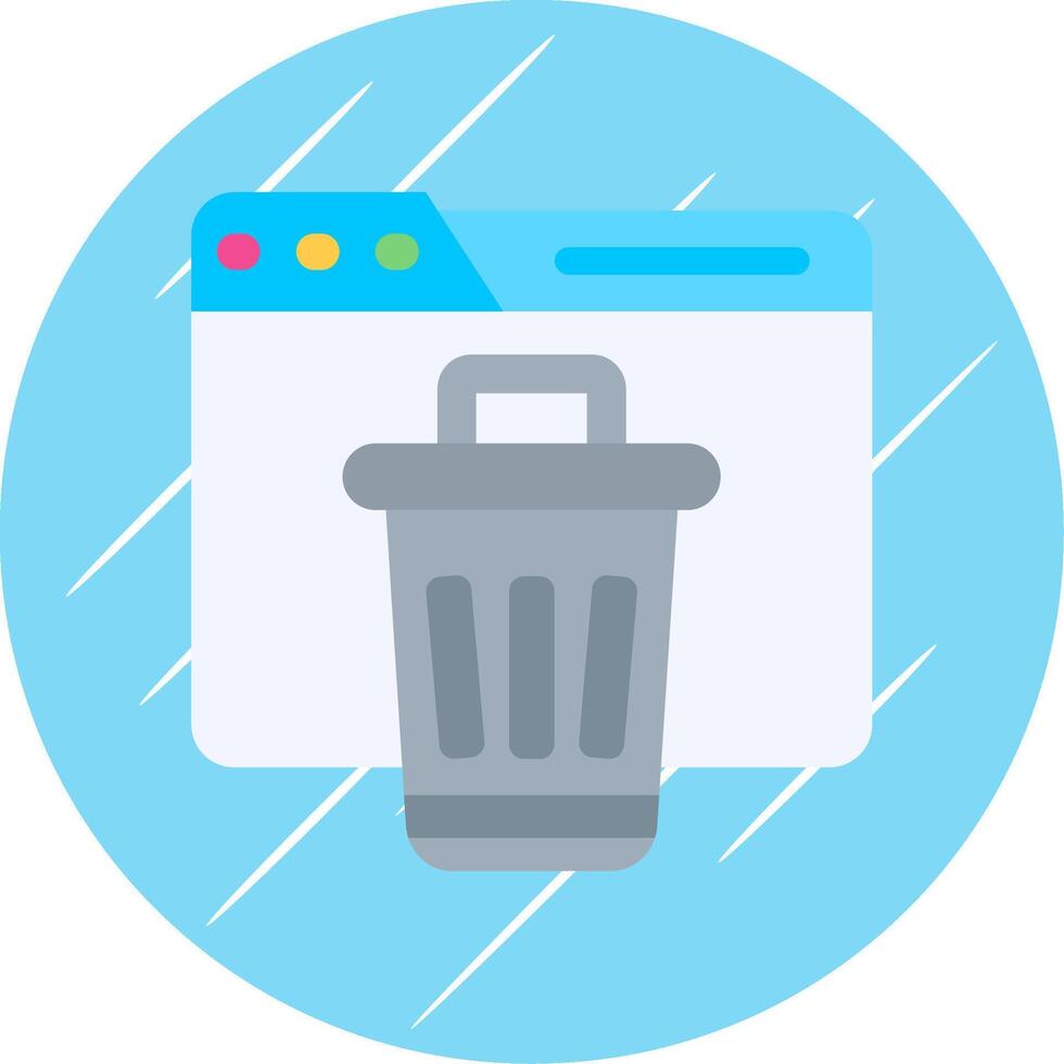 Bin Flat Blue Circle Icon vector