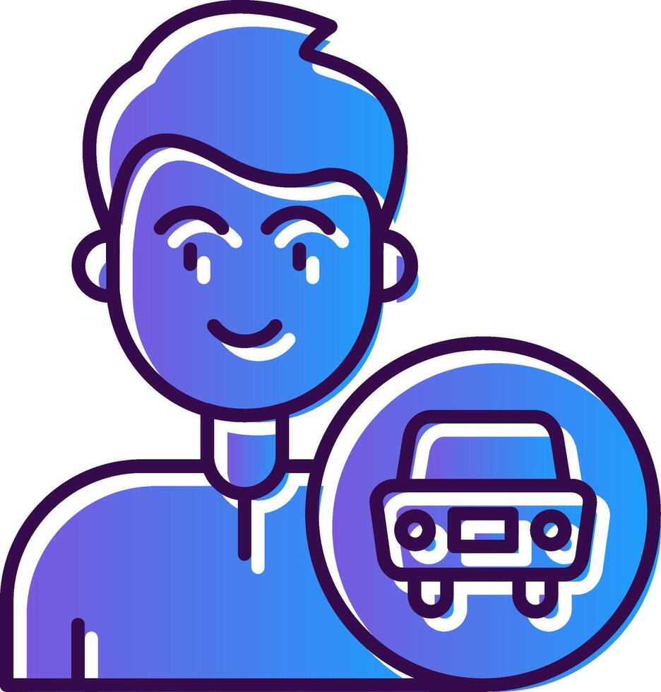 Car Gradient Filled Icon vector