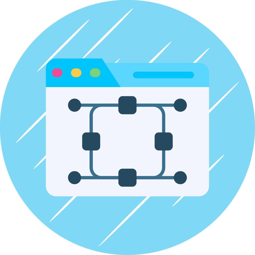 Curve Flat Blue Circle Icon vector
