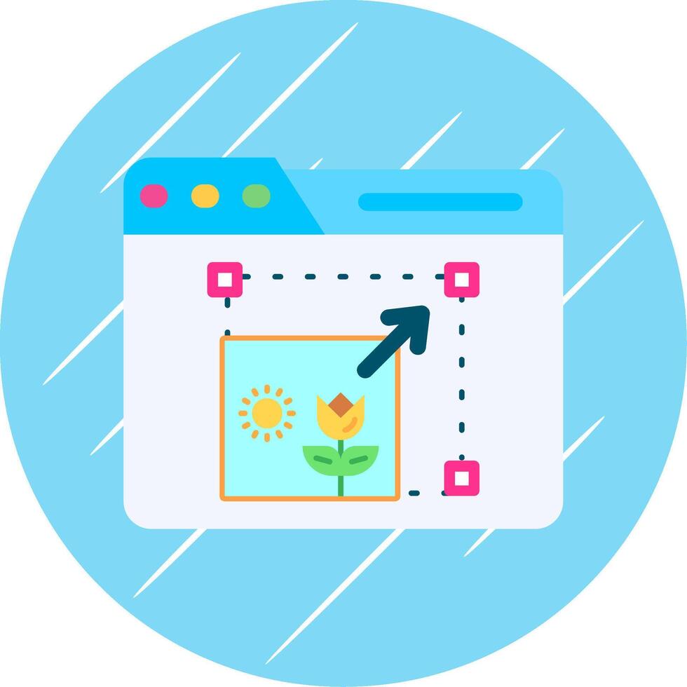 Resize Flat Blue Circle Icon vector
