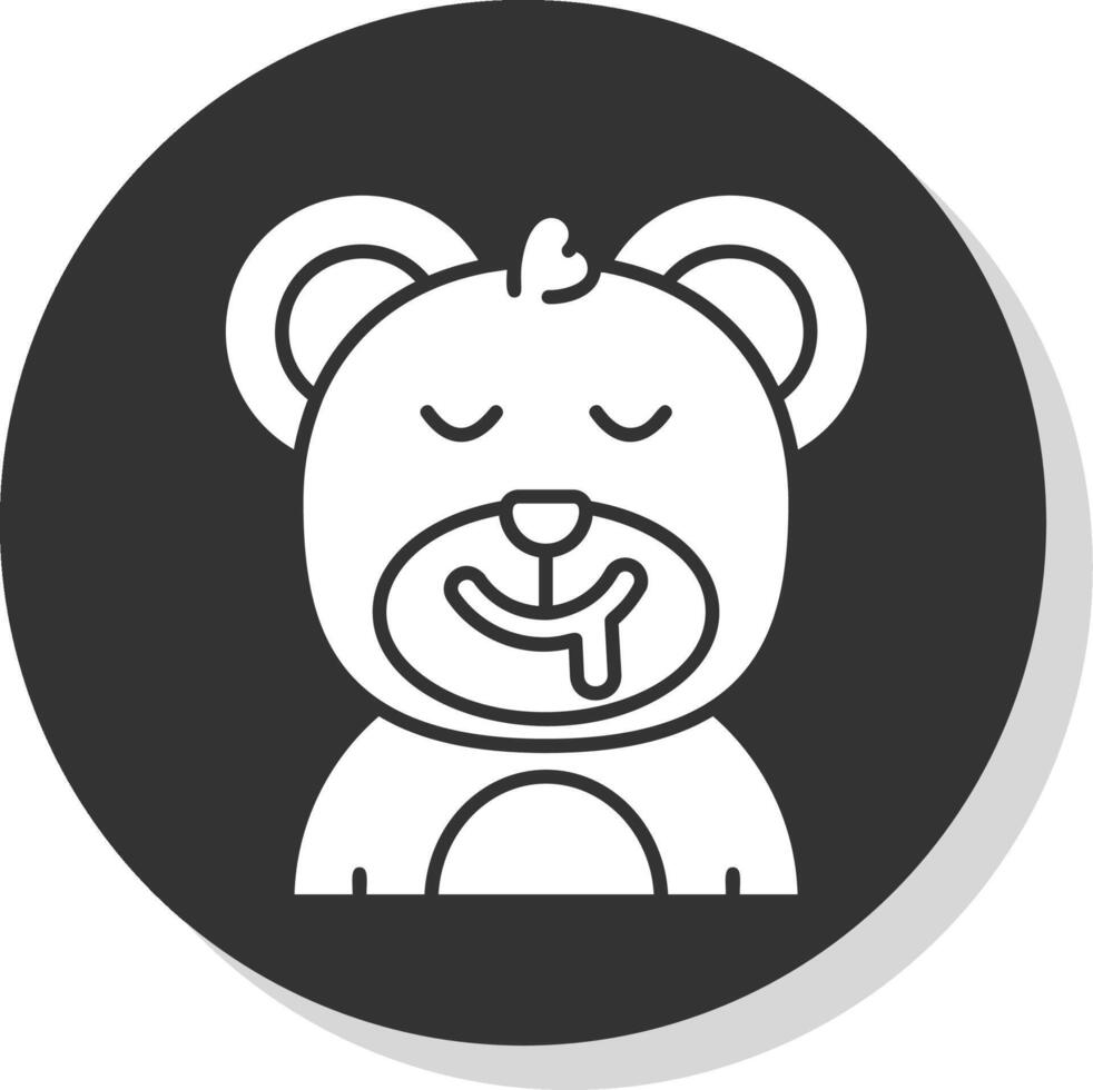 babear glifo gris circulo icono vector