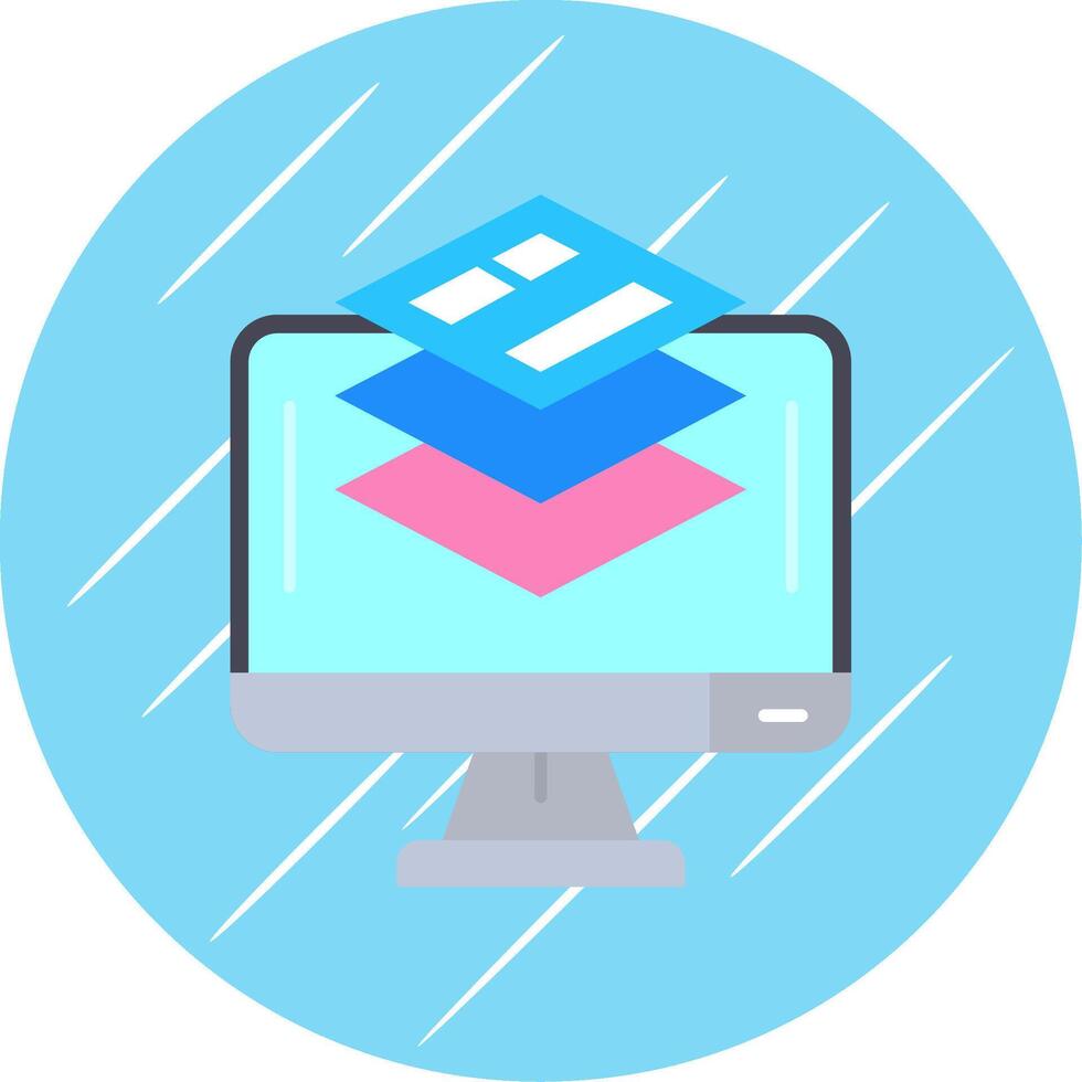 Layer Flat Blue Circle Icon vector