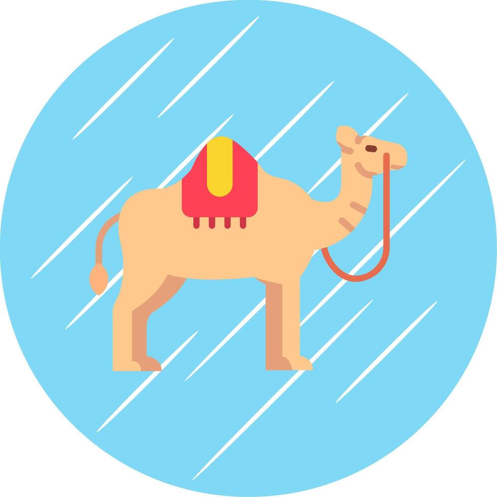 camello plano azul circulo icono vector