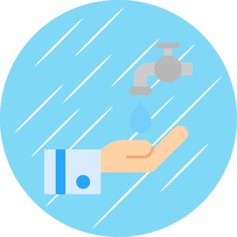 Wudu Flat Blue Circle Icon vector