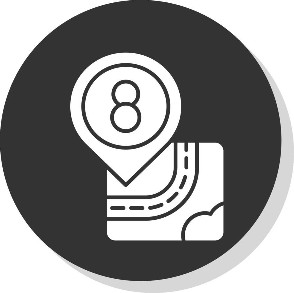 Eight Glyph Grey Circle Icon vector