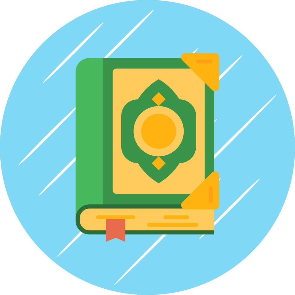 Quran Flat Blue Circle Icon vector