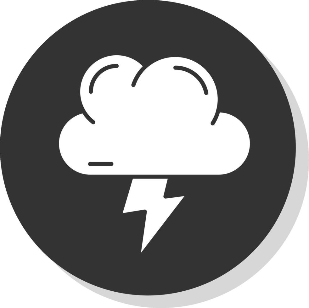 Lightning Glyph Grey Circle Icon vector