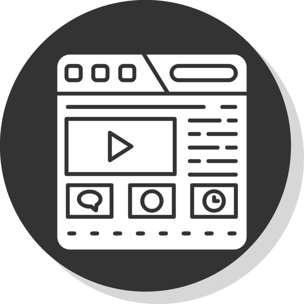 Website Glyph Grey Circle Icon vector