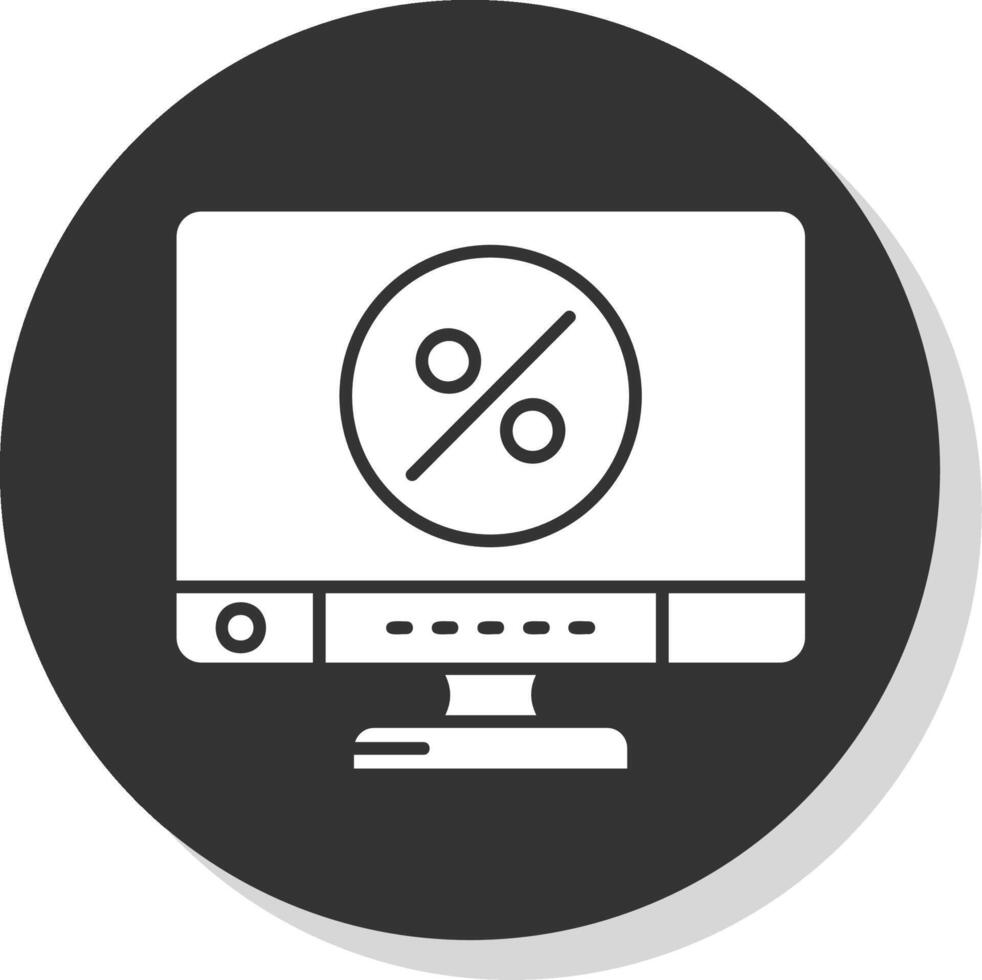 Percentage Glyph Grey Circle Icon vector