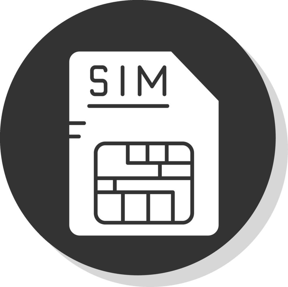 Sim Glyph Grey Circle Icon vector