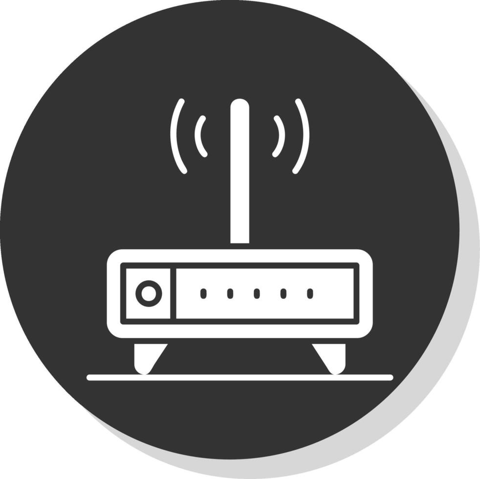 Modem Glyph Grey Circle Icon vector