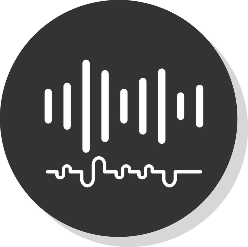 Audio Glyph Grey Circle Icon vector