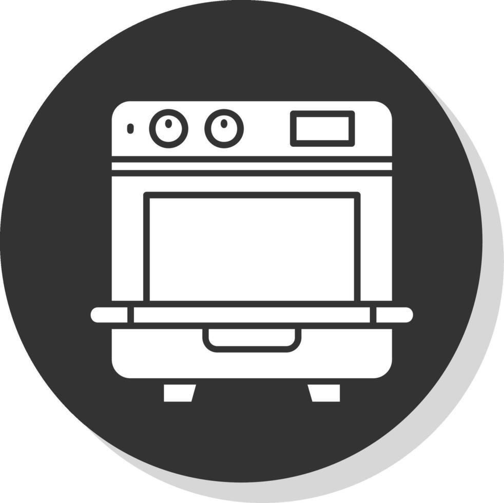 Dishwasher Glyph Grey Circle Icon vector