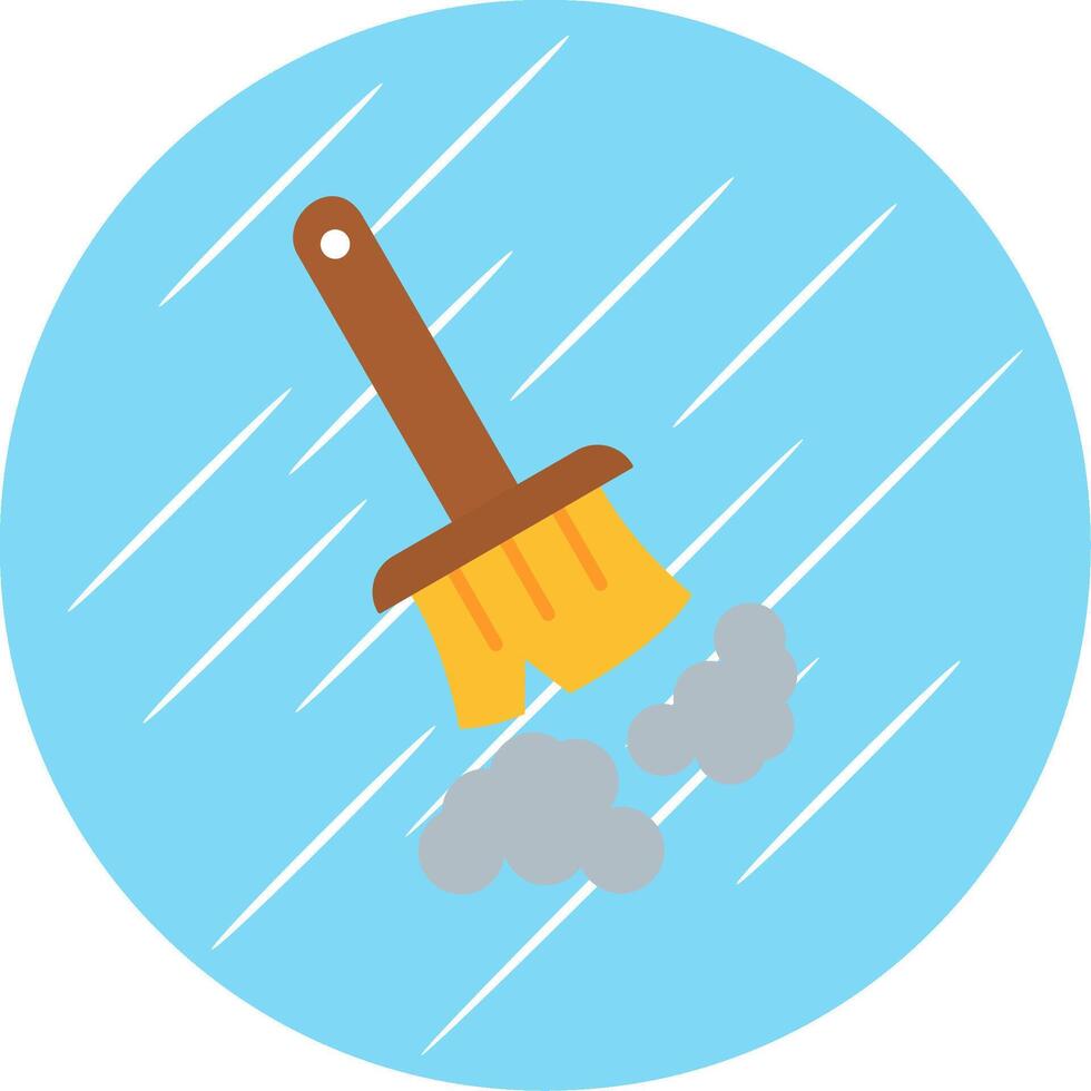 Broom Flat Blue Circle Icon vector