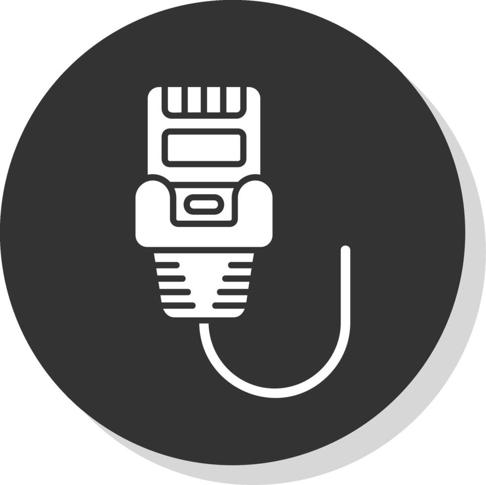 Ethernet Glyph Grey Circle Icon vector