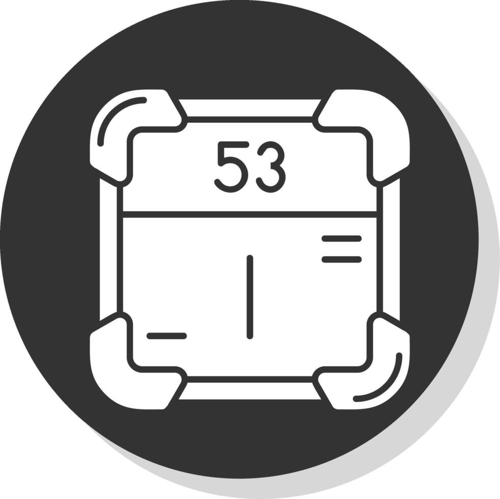 Iodine Glyph Grey Circle Icon vector