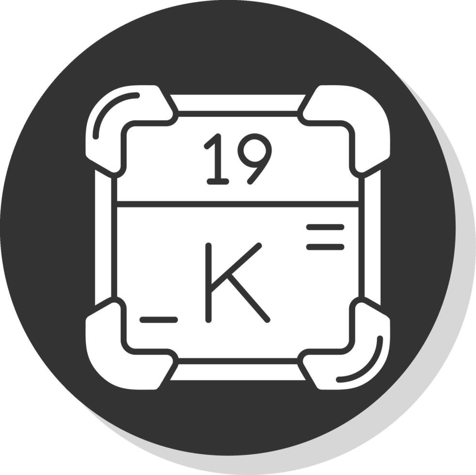 Potassium Glyph Grey Circle Icon vector