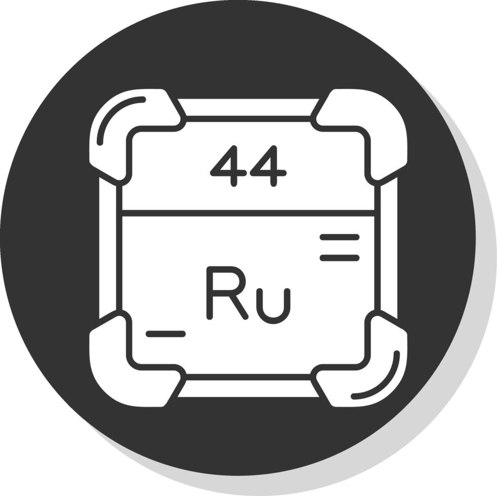 Ruthenium Glyph Grey Circle Icon vector