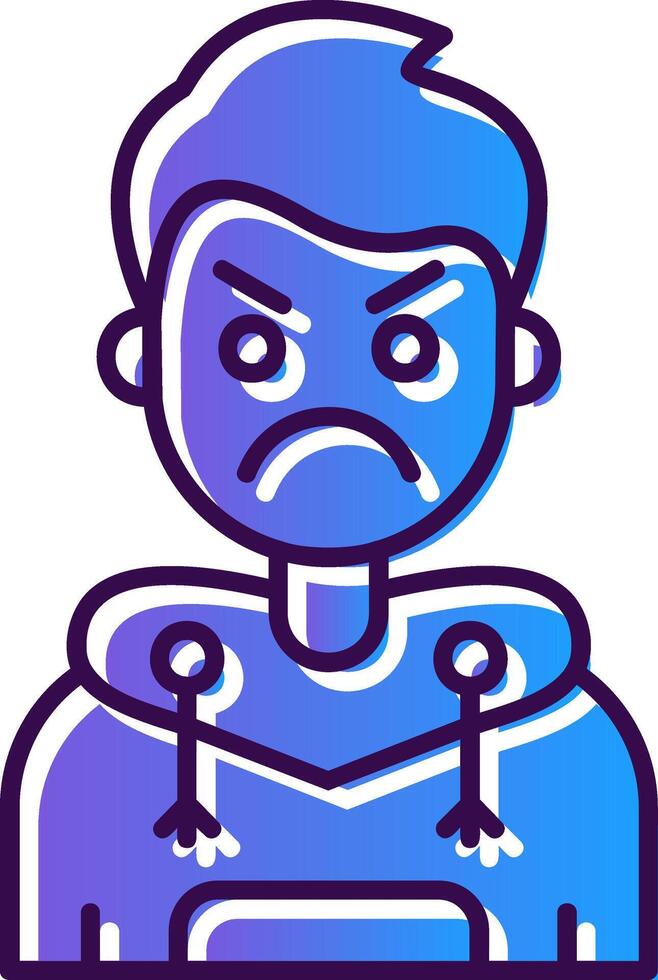 Angry Gradient Filled Icon vector
